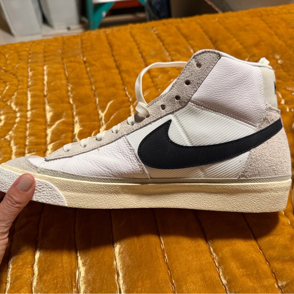 NEW- Nike White and Black High-Top Sneakers. Out of box